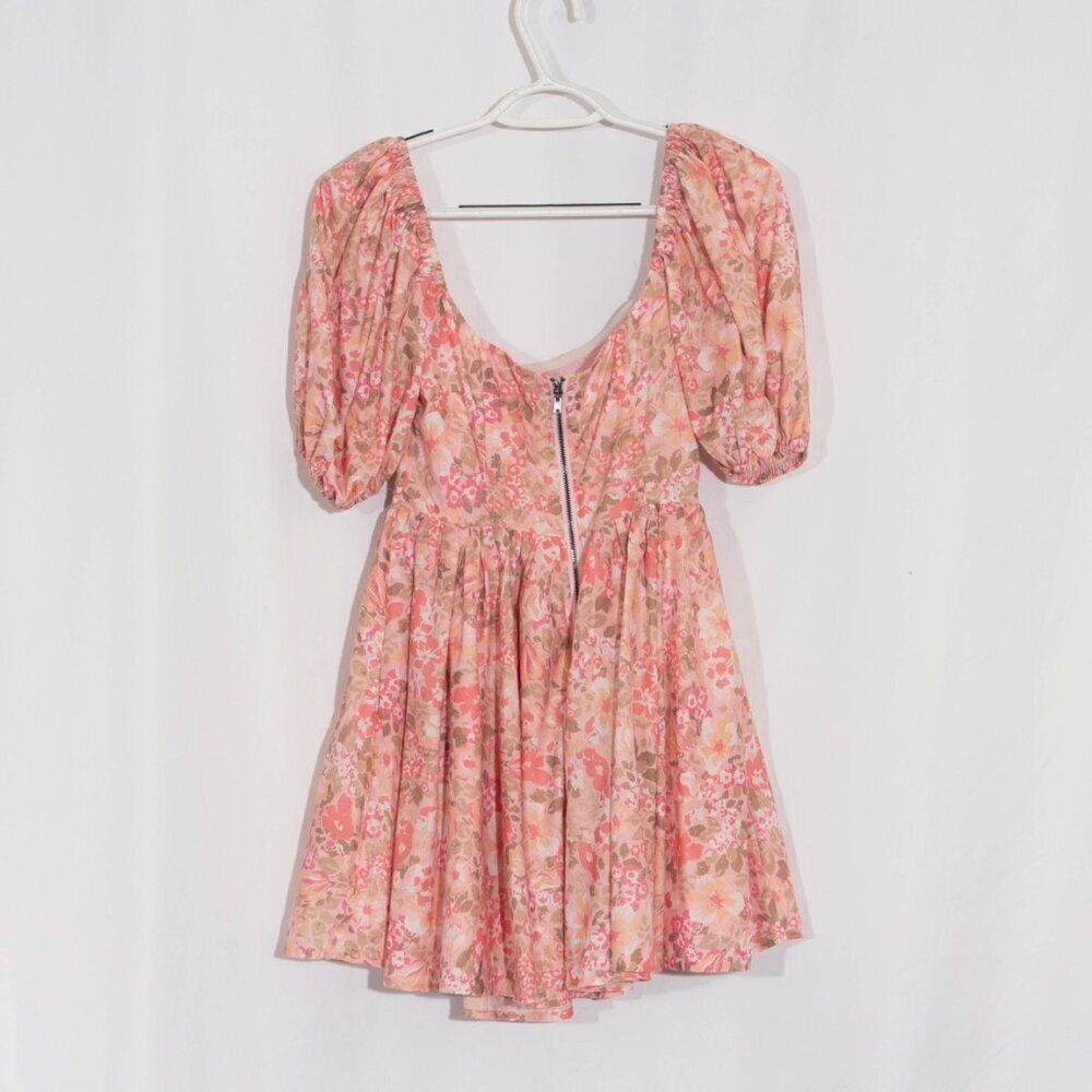 SHOWPO Coquette Phorchia Mini Floral Puff Sleeve Corset Dress Size 6 - Picture 10 of 16